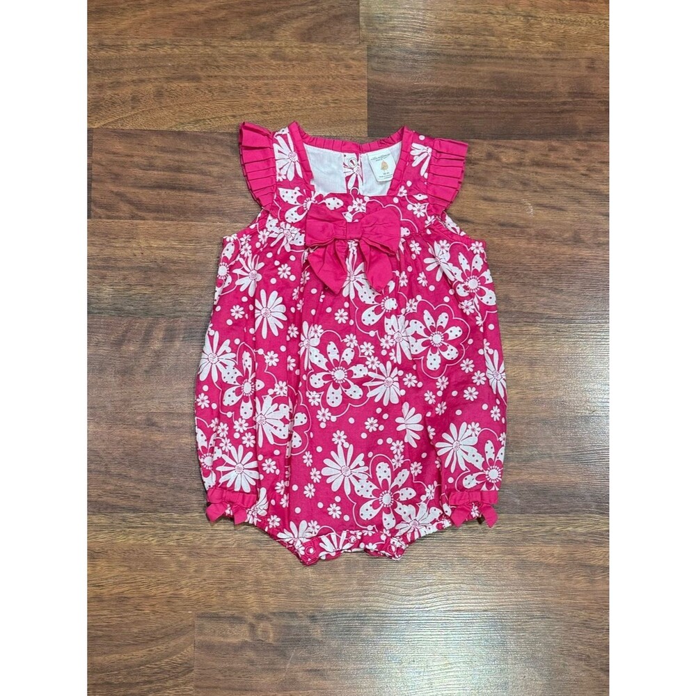 Starting Out - Pink Floral Bow Romper